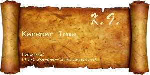 Kersner Irma névjegykártya