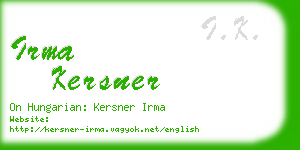 irma kersner business card